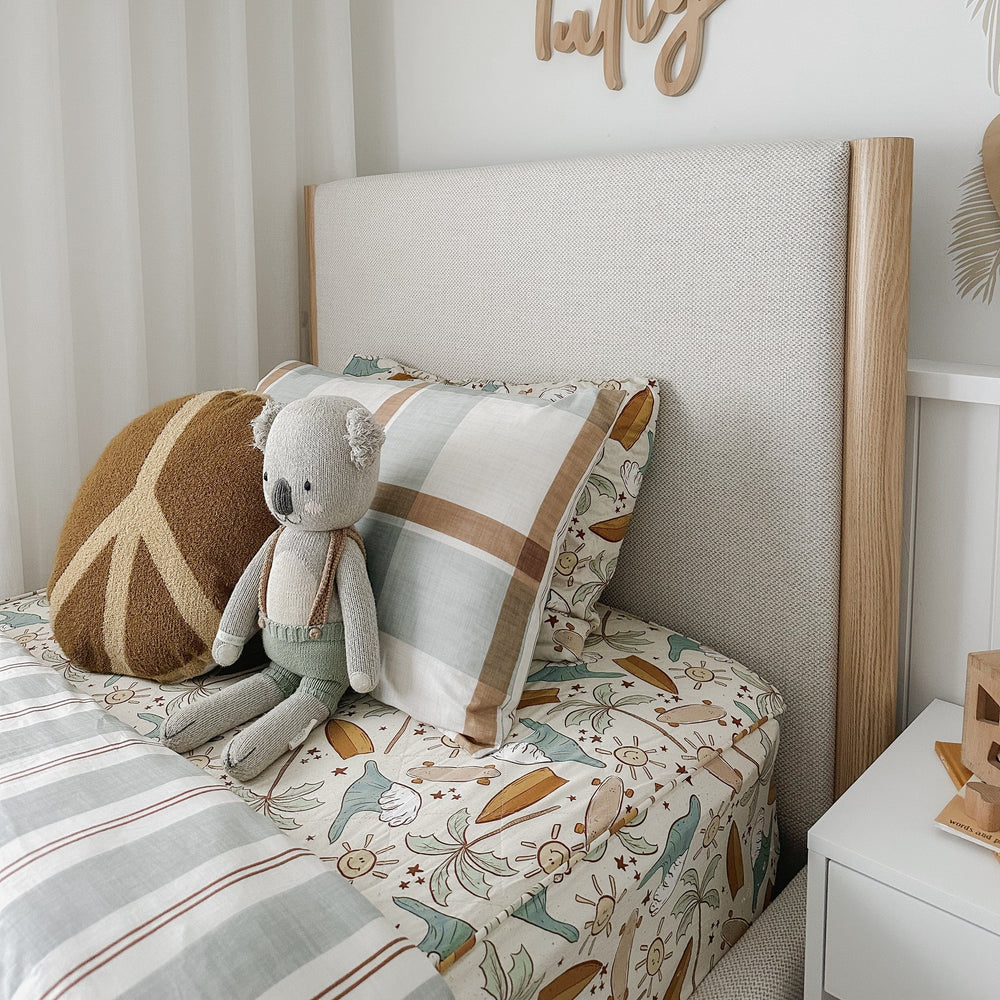 Madden Upholstered Bed - Nordic Latte King Single