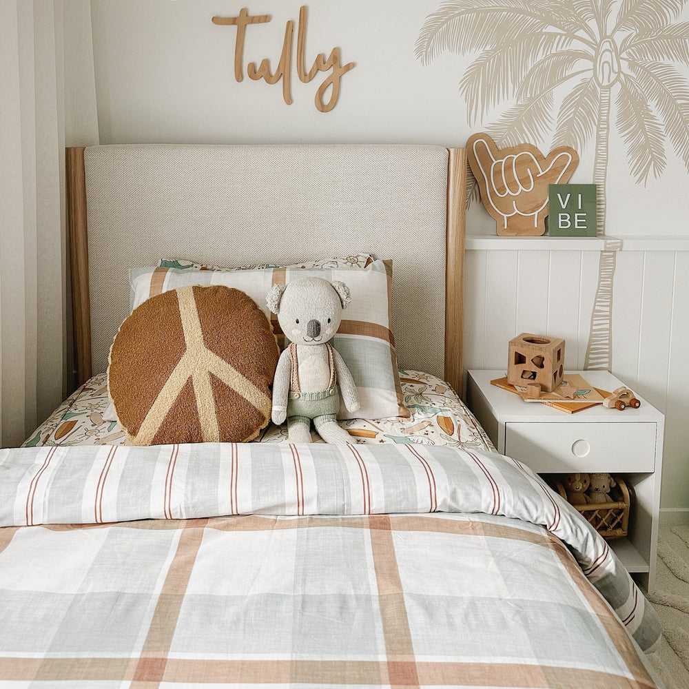 Madden Upholstered Bed - Nordic Latte King Single