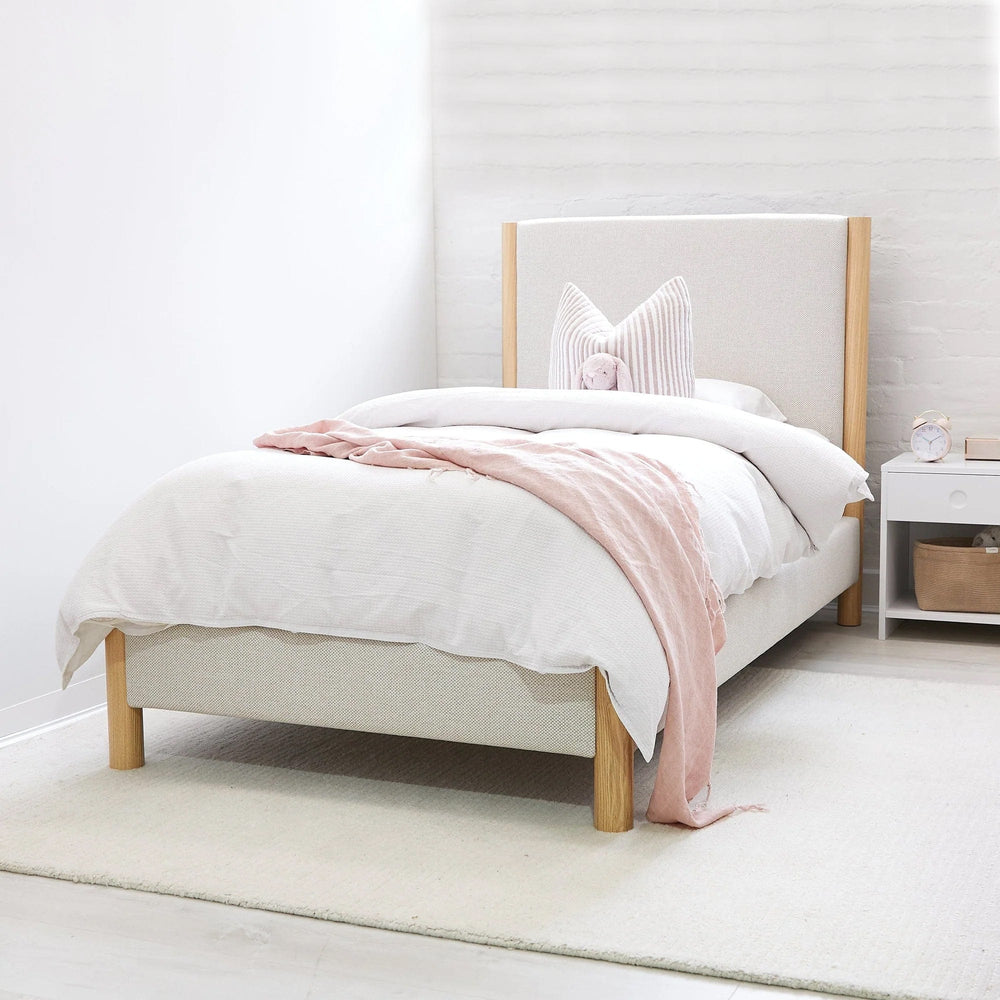 Madden Upholstered Bed - Nordic Latte King Single