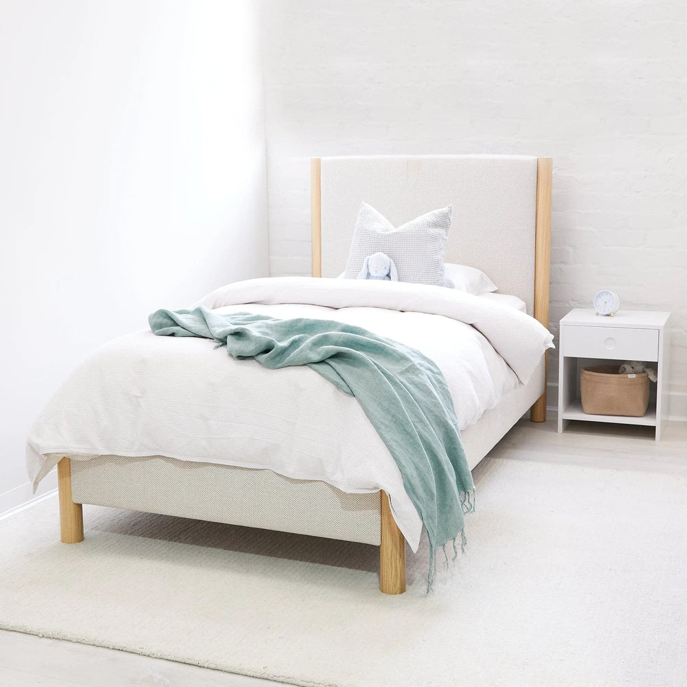 Madden Upholstered Bed - Nordic Latte King Single