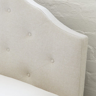 MIA Double Upholstered Bed Fawn - Linen Fabric