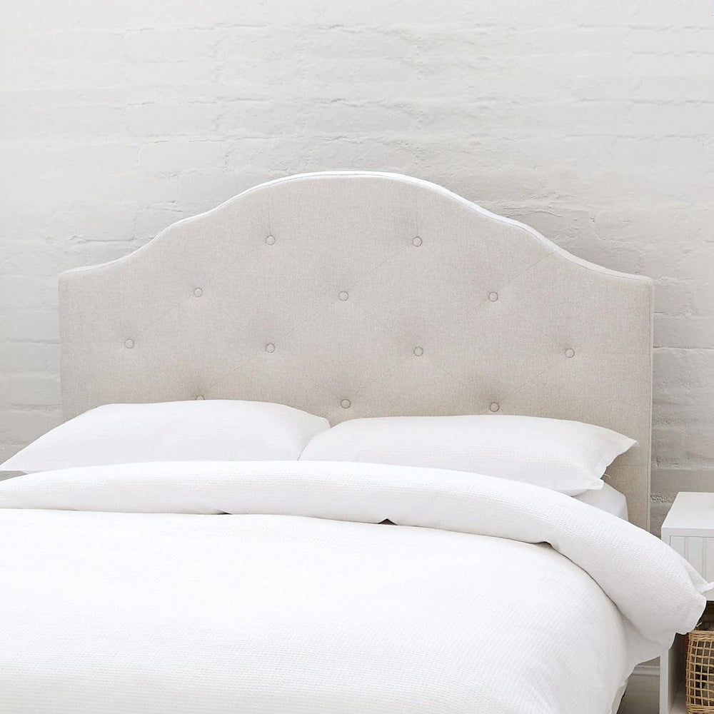 MIA Double Upholstered Bed Fawn - Linen Fabric