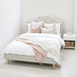 MIA Double Upholstered Bed Fawn - Linen Fabric