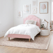 MIA King Single Upholstered Bed Pale Pink - Linen Fabric