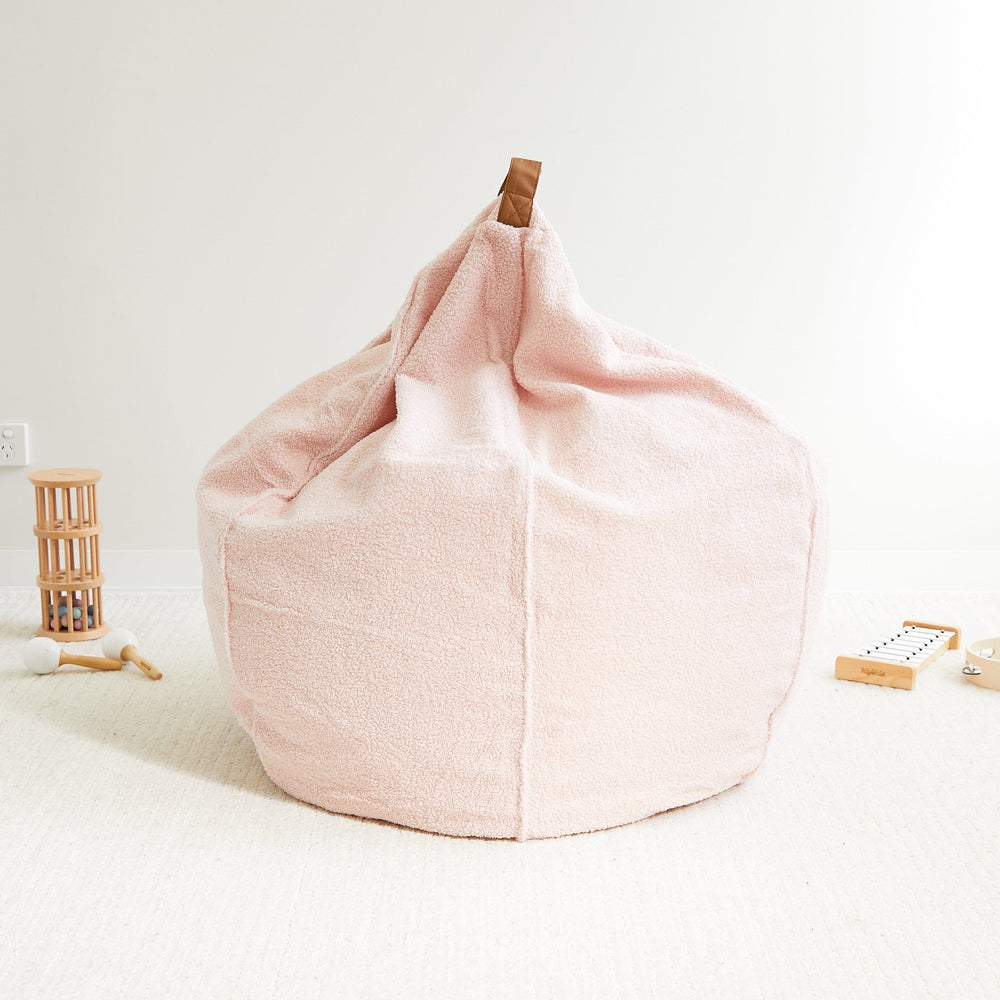 MILA Teddy Boucle Beanbag Blush Pink
