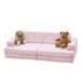 Modular Kids Play Sofa - 12 Piece Set Soft Pink