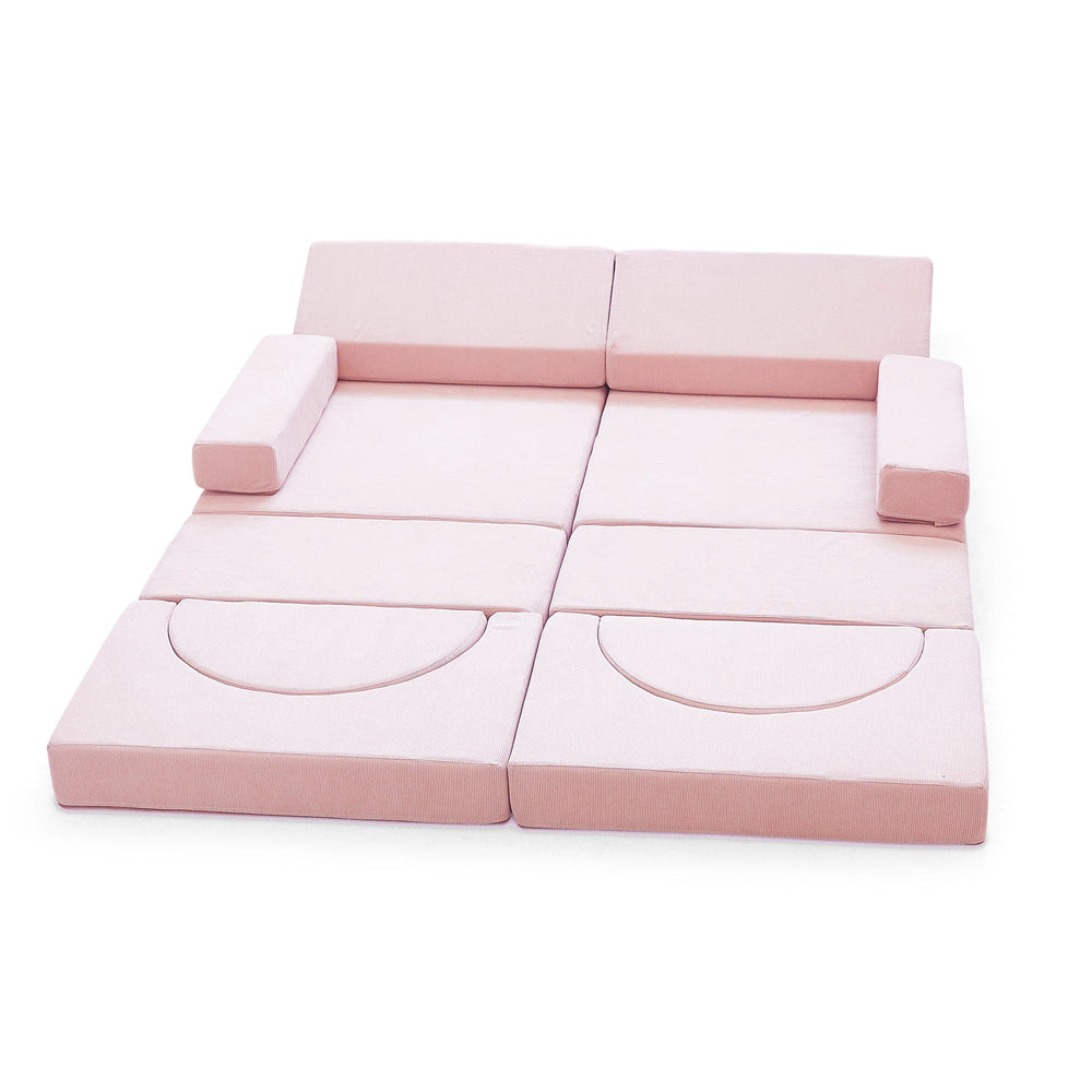 Modular Kids Play Sofa - 12 Piece Set Soft Pink