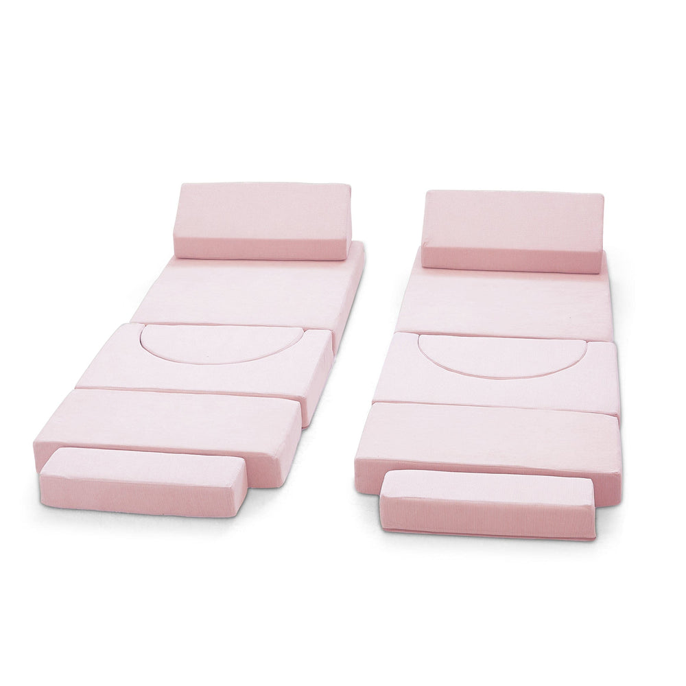 Modular Kids Play Sofa - 12 Piece Set Soft Pink