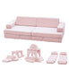 Modular Kids Play Sofa - 12 Piece Set Soft Pink