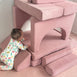 Modular Kids Play Sofa - 12 Piece Set Soft Pink