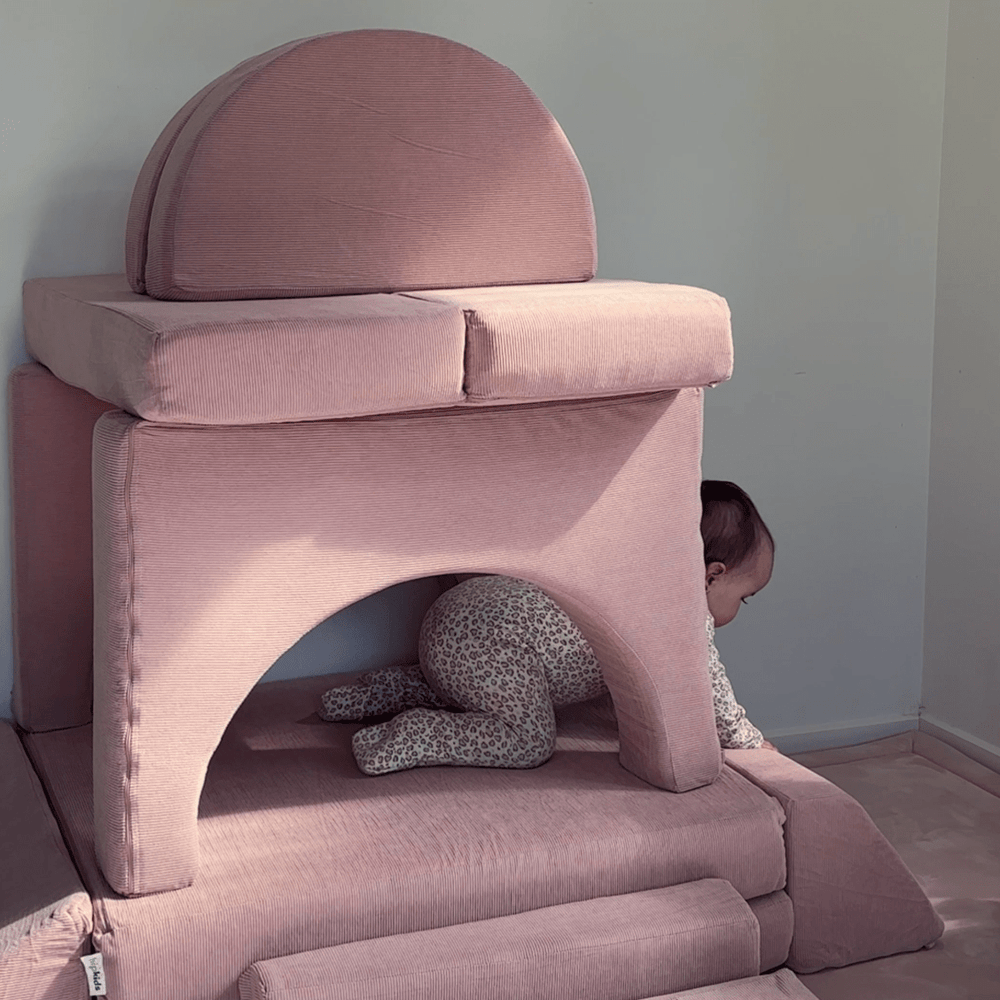 Modular Kids Play Sofa - 12 Piece Set Soft Pink
