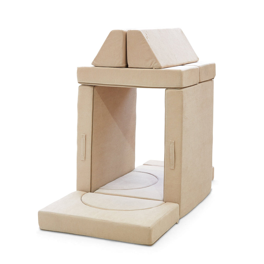 Modular Kids Play Sofa - 12 Piece Set Nougat