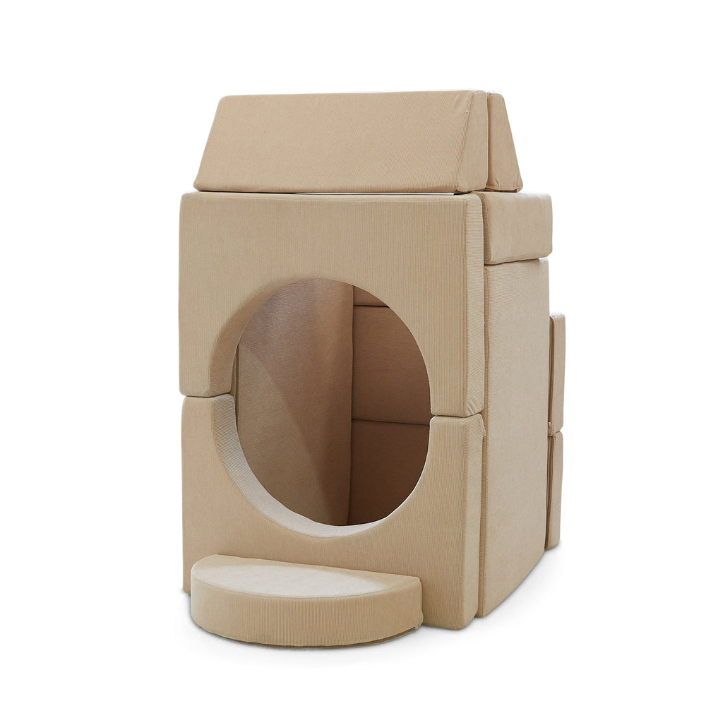 Modular Kids Play Sofa - 12 Piece Set Nougat