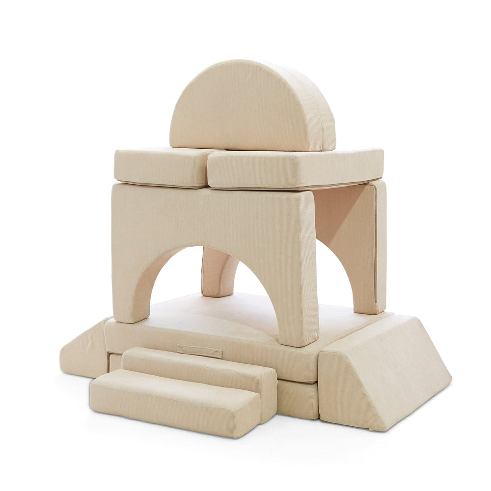 Modular Kids Play Sofa - 12 Piece Set Nougat