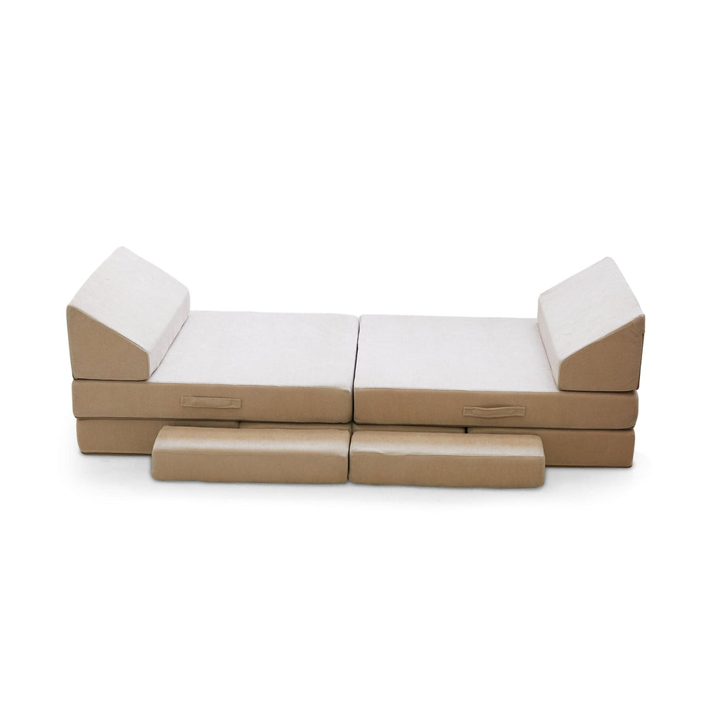 Modular Kids Play Sofa - 12 Piece Set Nougat