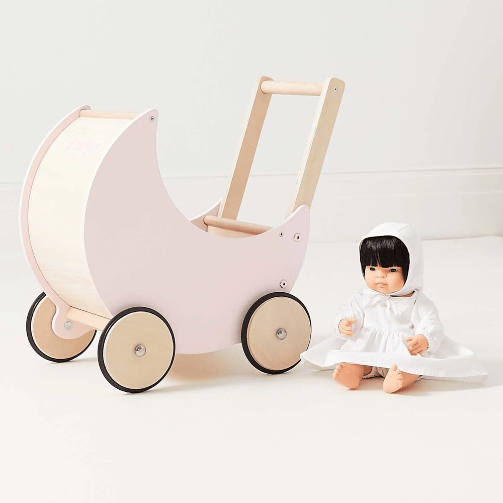 Moon Pram & Doll Bedding Bundle Soft Pink/Pink