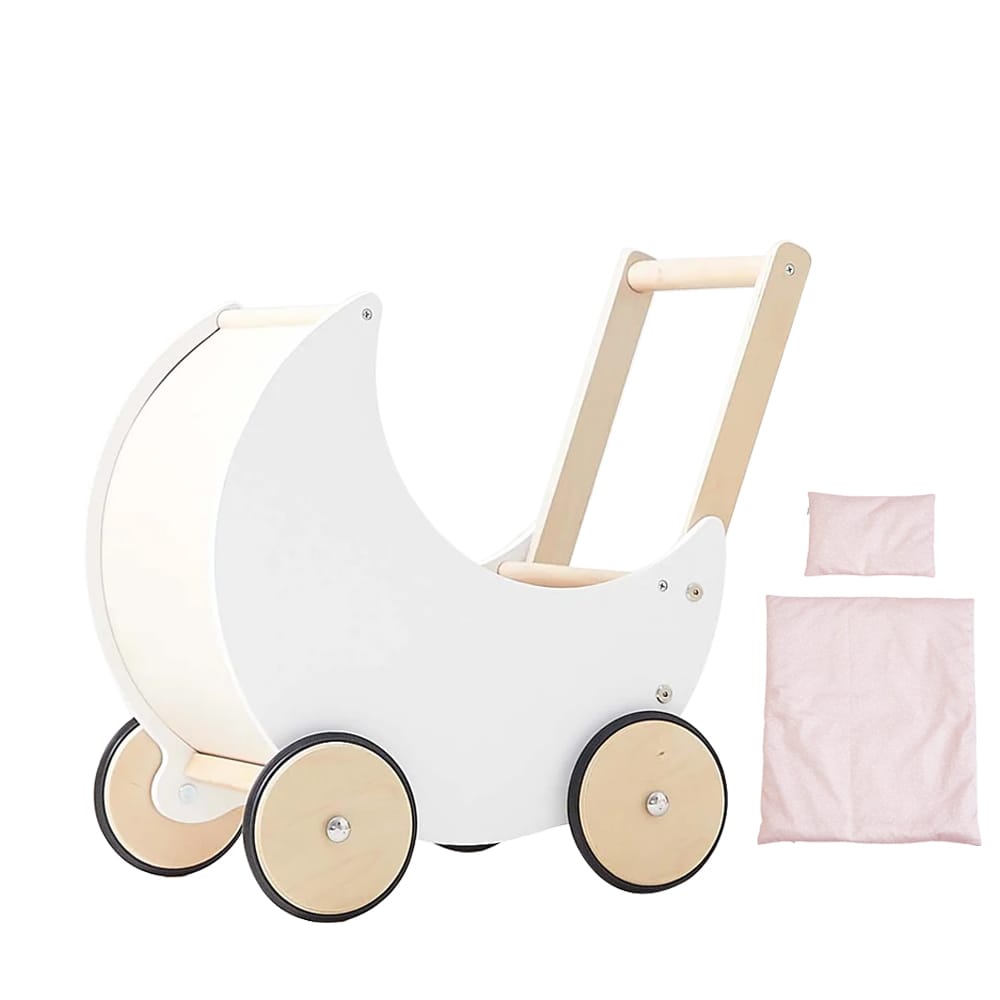 Moon Pram with Daisy Doll Bedding Bundle  - preorder White/Daisy