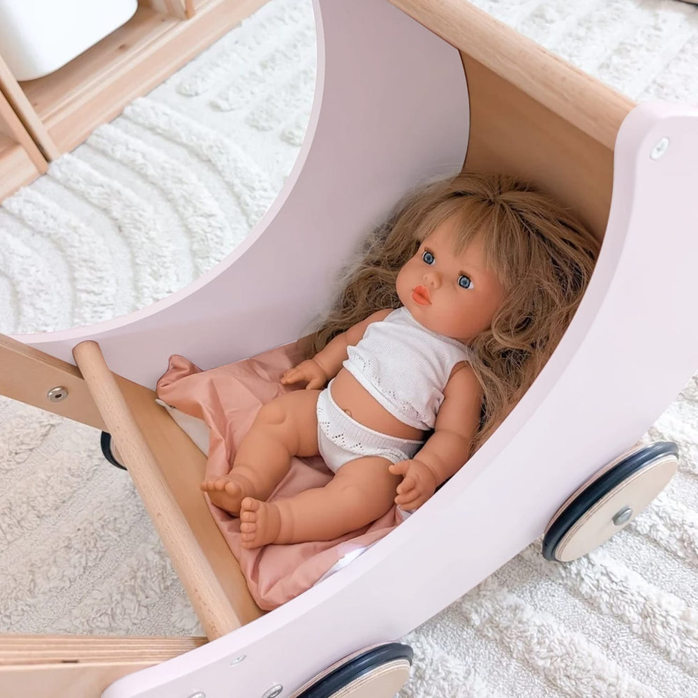 Moon Pram with Daisy Doll Bedding Bundle  - preorder Soft Pink/Daisy