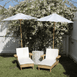 Outdoor Kids Sun Lounge Chair with Umbrella White