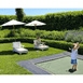Outdoor Kids Sun Lounge Chair with Umbrella White