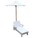Outdoor Kids Sun Lounge Chair with Umbrella White - Preorder