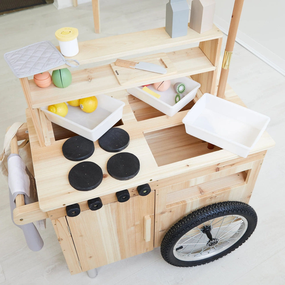 Outdoor Mud Kitchen Cart with Umbrella
