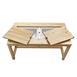 Patio Table + 2 Bench Chairs & White Umbrella