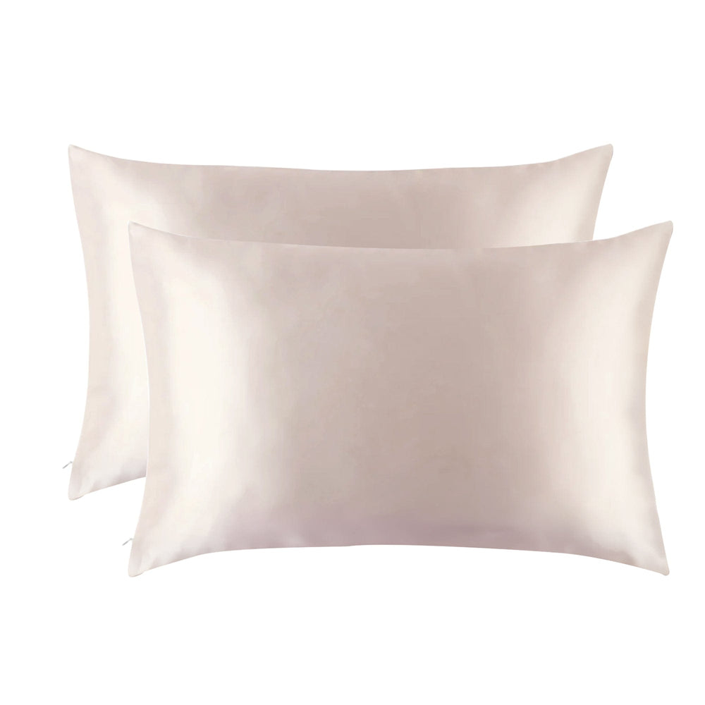 Pure Mulberry Silk Pillowcase 2 Pack Soft Pink