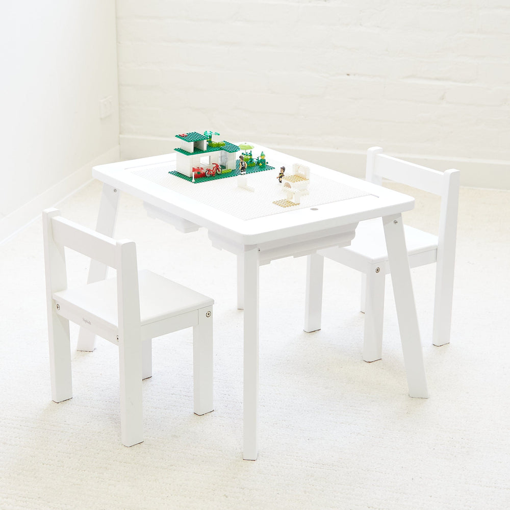 Quinn Lego Table & 2 Chair Set White