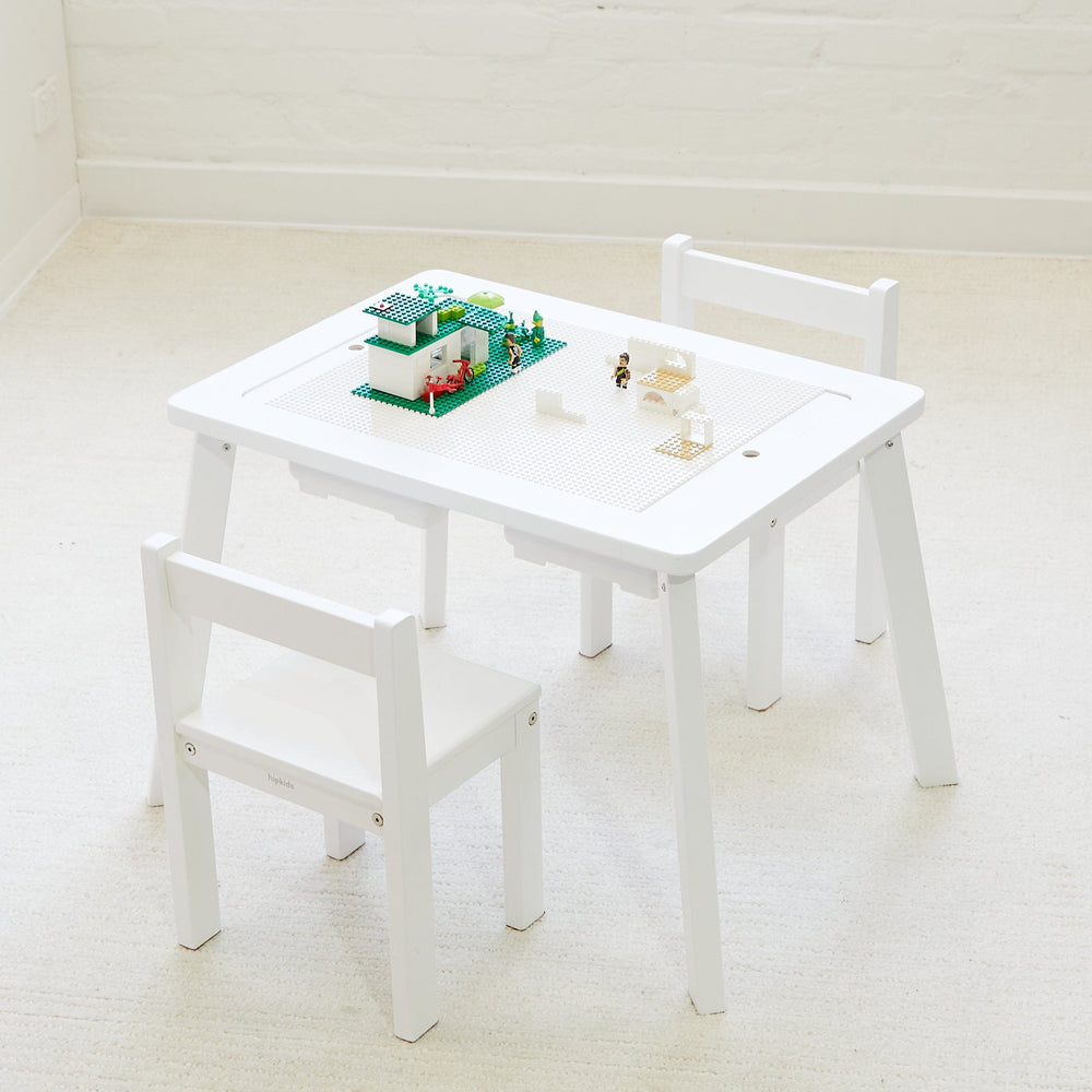 Quinn Lego Table & 2 Chair Set White