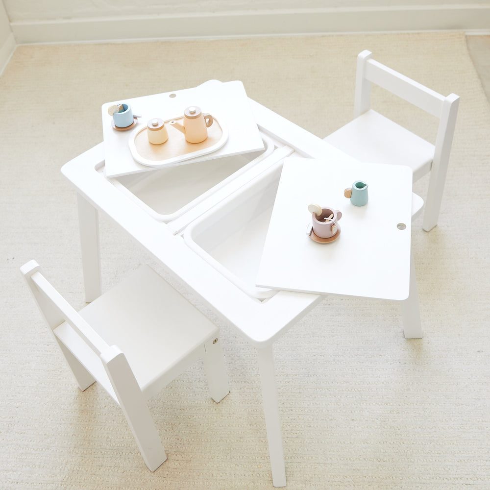 Quinn Lego Table & 2 Chair Set White