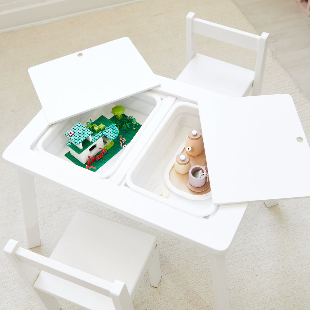 Quinn Lego Table & 2 Chair Set White