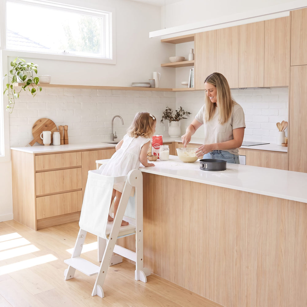Removable Fabric Toddler Guard - Learning Tower | Ladder White