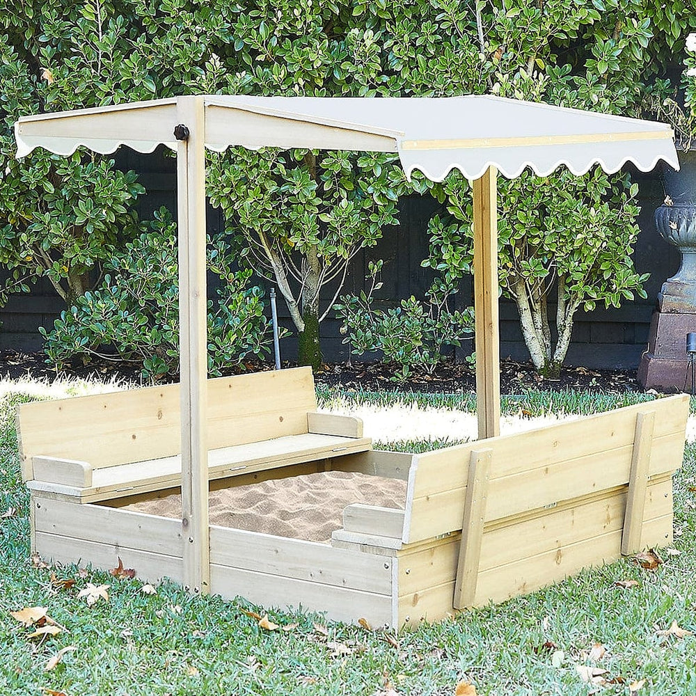 Sand Pit with Adjustable Canopy & Bench Seating - Preorder