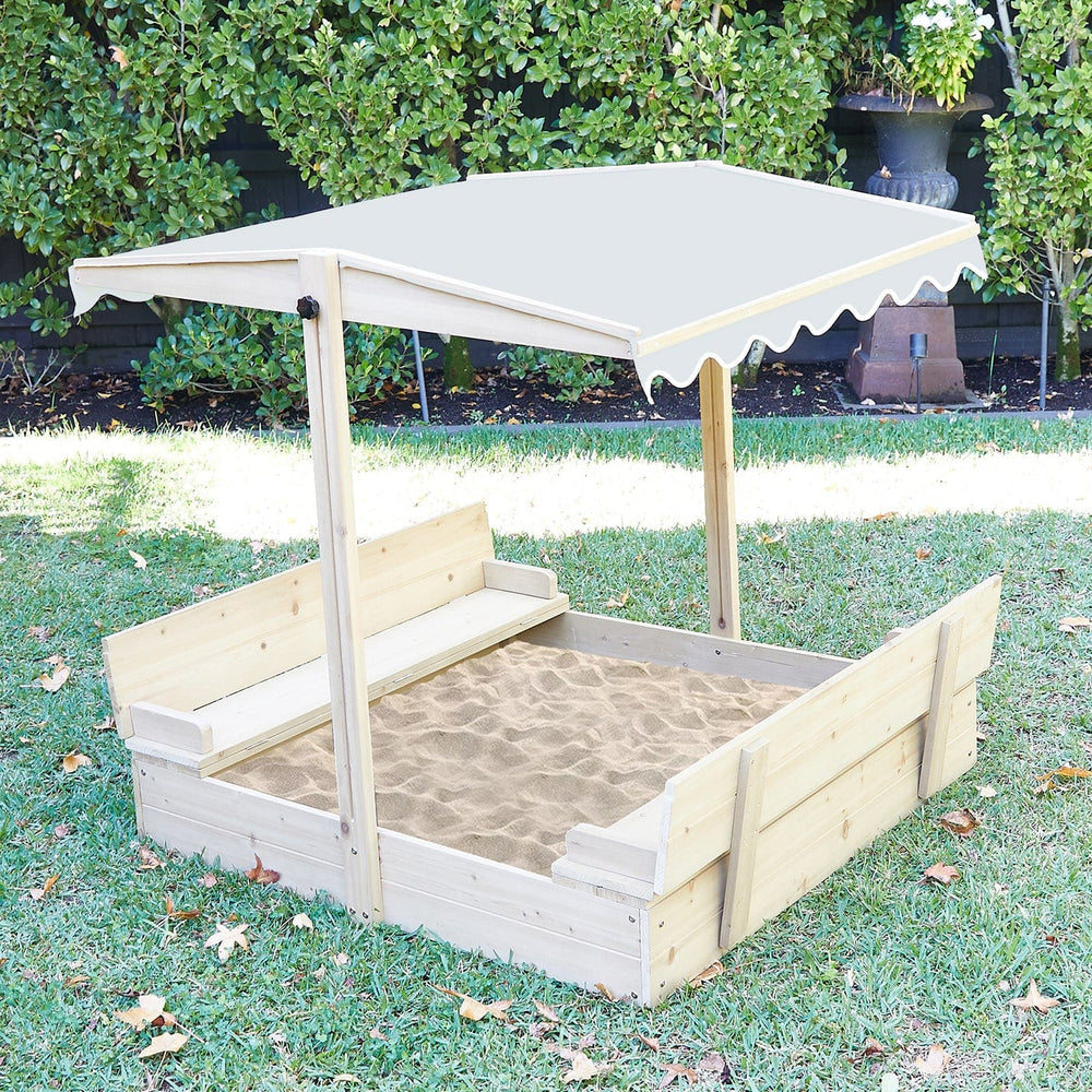 Sand Pit with Adjustable Canopy & Bench Seating - Preorder