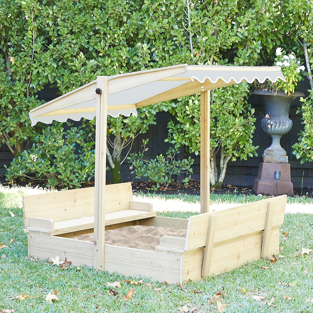 Sand Pit with Adjustable Canopy & Bench Seating - Preorder