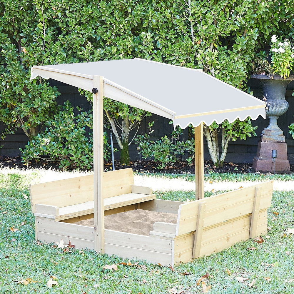 Sand Pit with Adjustable Canopy & Bench Seating - Preorder