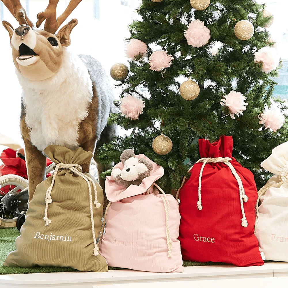 Santa Sack & Biscuit the Bear with Cherry Red Sweater Bundle