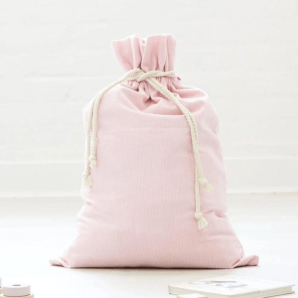 Santa Sack & Biscuit the Bear with Ivory Sweater Bundle Blush Pink