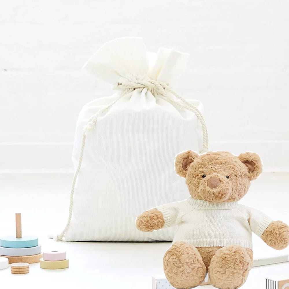 Santa Sack & Biscuit the Bear with Ivory Sweater Bundle Ivory