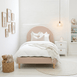 SCOUT Blush Pink Boucle Upholstered Bed