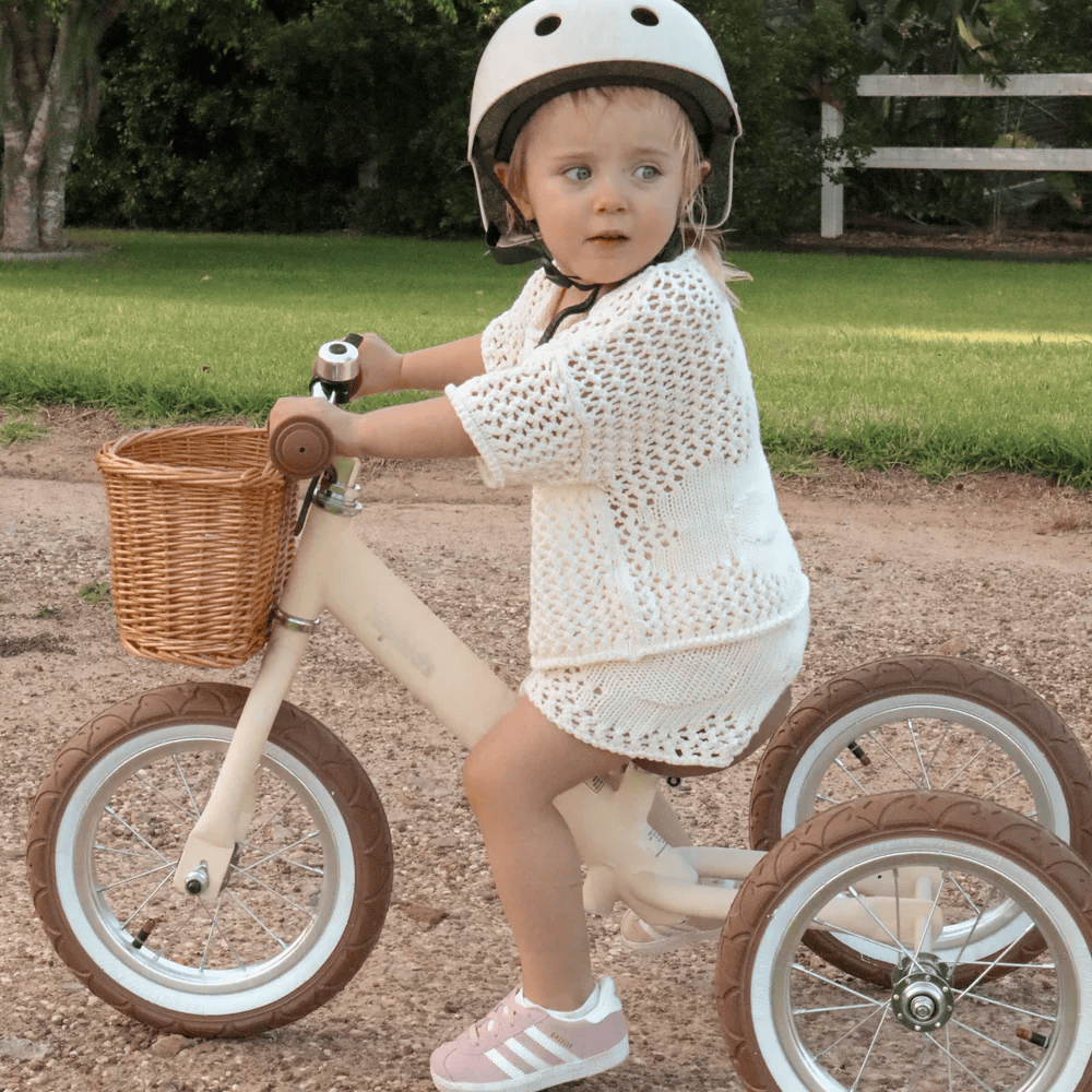 Steel 2 in 1 Trike with Carry Strap Bundle Vintage White
