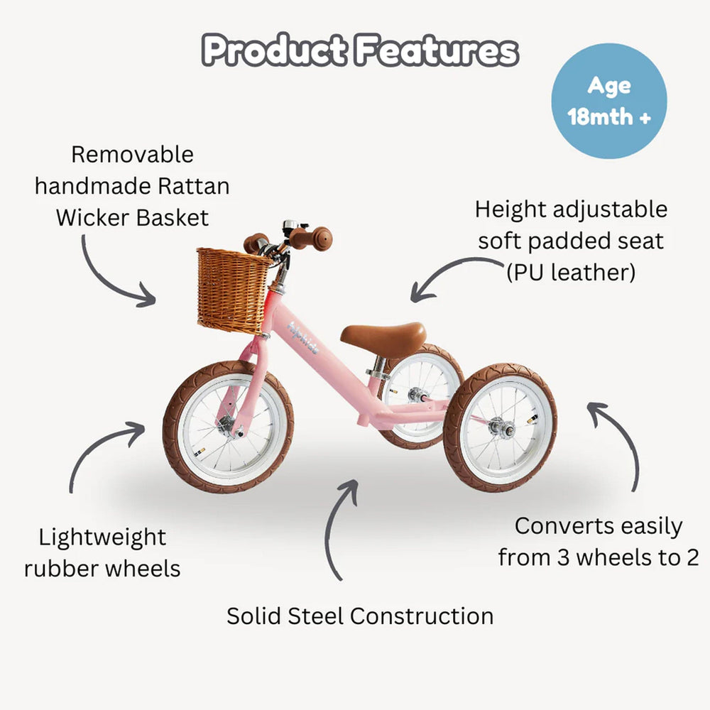 Steel 2 in 1 Trike with Carry Strap Bundle