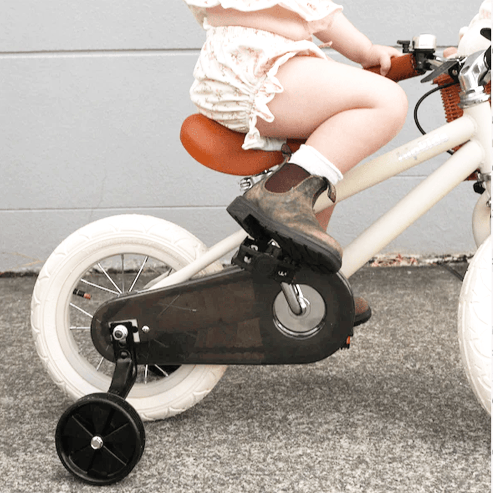 Steel Pedal Bike with Carry Strap Bundle Vintage White