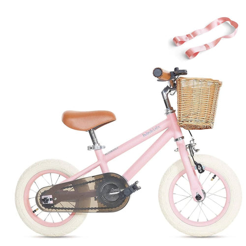 Steel Pedal Bike with Carry Strap Bundle Blush Pink