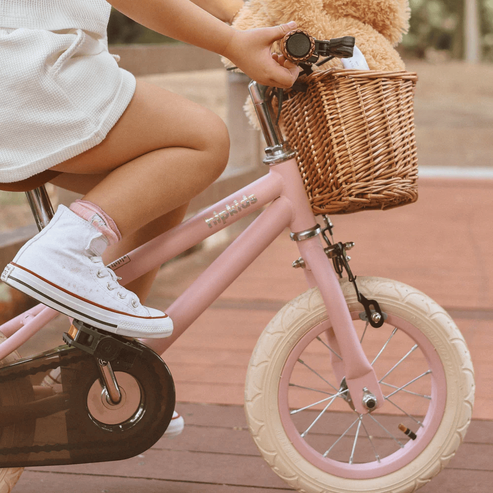 Steel Pedal Bike with Carry Strap Bundle Blush Pink