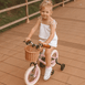 Steel Pedal Bike with Carry Strap Bundle Blush Pink