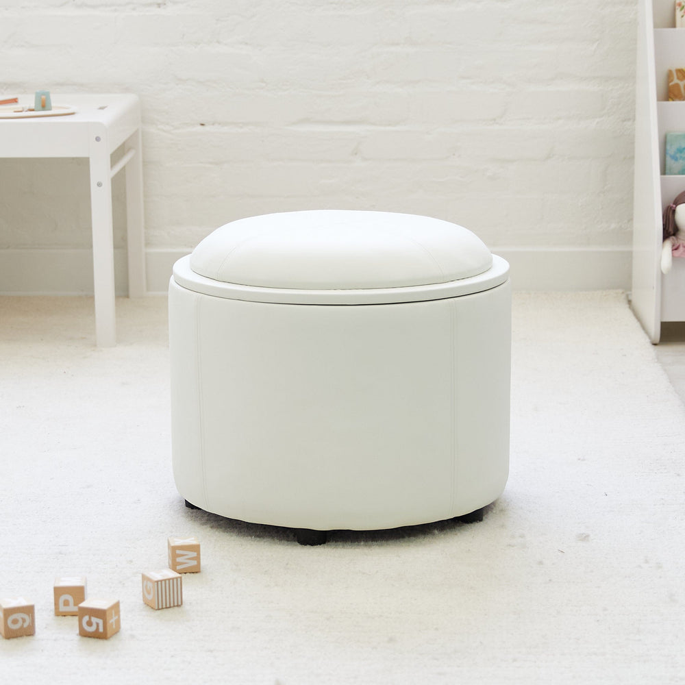 Store & Play Toy Box / Bedside Table Ivory PVC
