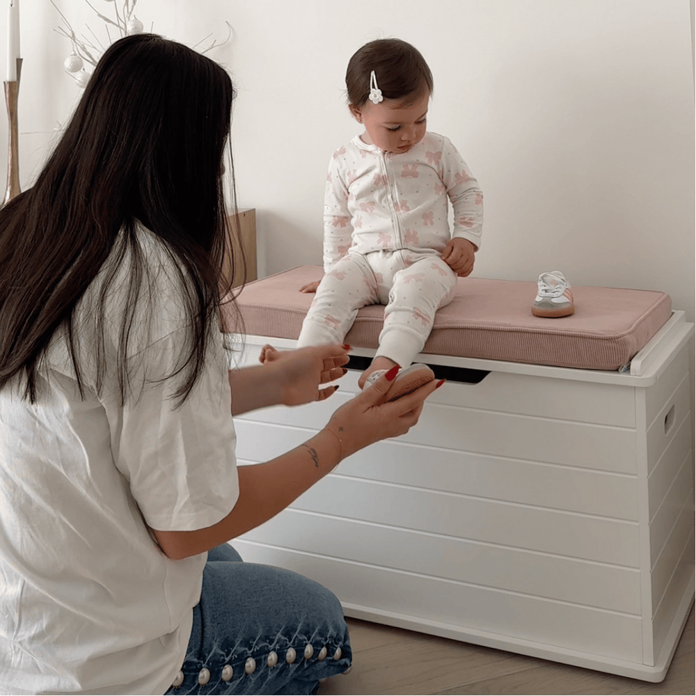 Taylor Toy Box w/ Corduroy Cushion Dusty Pink