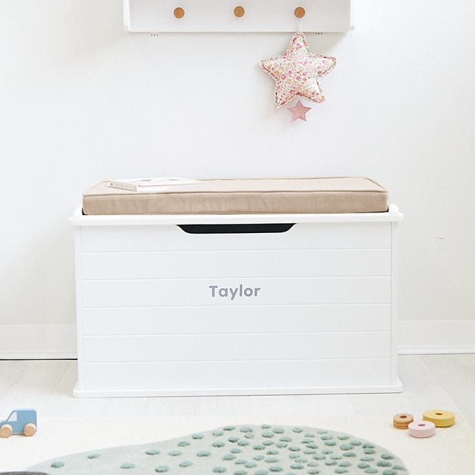 Taylor Toy Box w/ Corduroy Cushion Latte